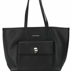 Karl Lagerfeld K/Ikonik logo pin tote bag