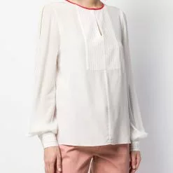 Karl Lagerfeld stitched bib detail blouse