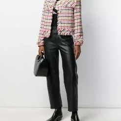 Karl Lagerfeld fitted houndstooth boucle jacket