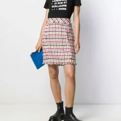 Karl Lagerfeld houndstooth boucle skirt