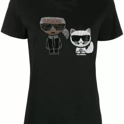 Karl Lagerfeld Ikonik rhinestone T-shirt