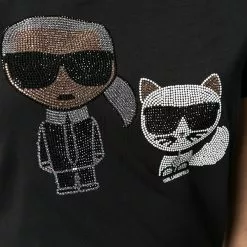 Karl Lagerfeld Ikonik rhinestone T-shirt
