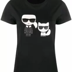 Karl Lagerfeld logo print round neck T-shirt