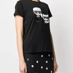 Karl Lagerfeld logo print round neck T-shirt