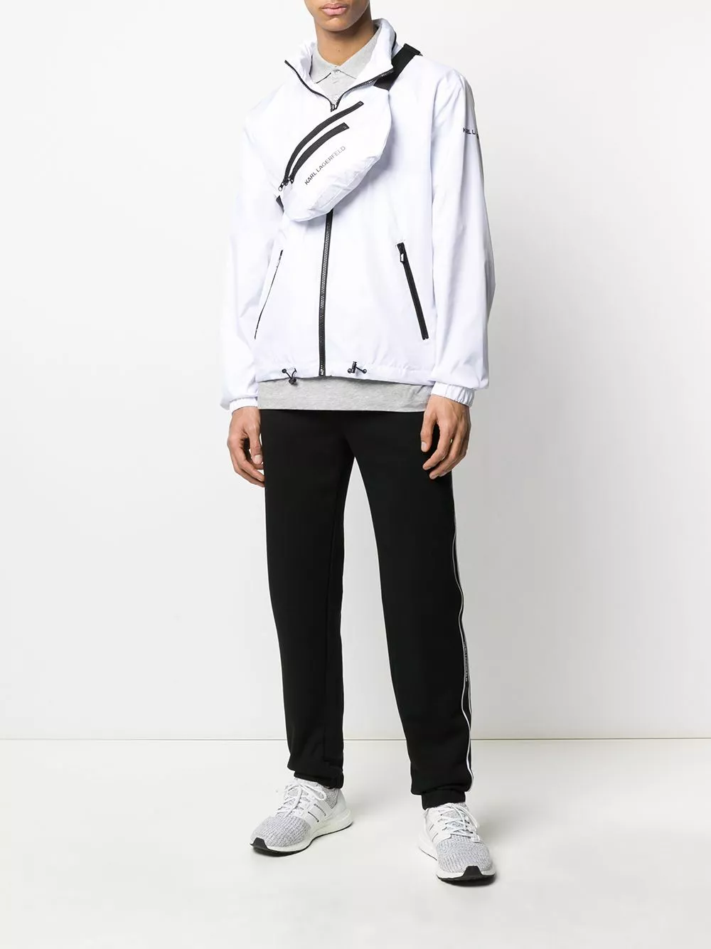 Karl Lagerfeld two-tone zipped jacket