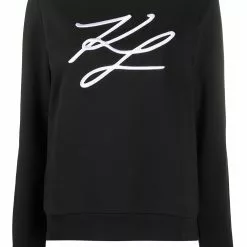 Karl Lagerfeld signature embroidery cotton sweatshirt
