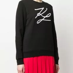 Karl Lagerfeld signature embroidery cotton sweatshirt
