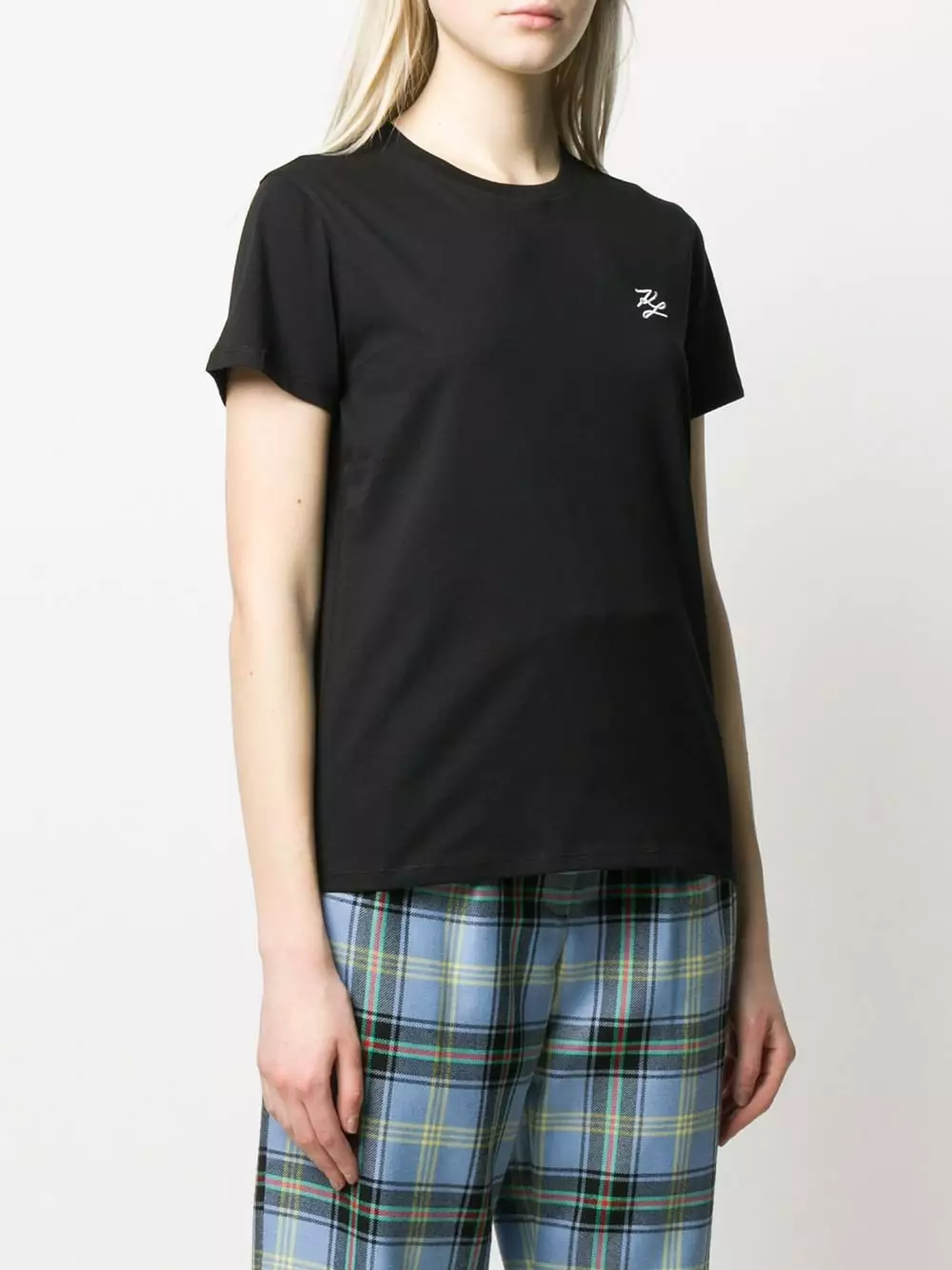 Karl Lagerfeld signature embroidery cotton T-Shirt