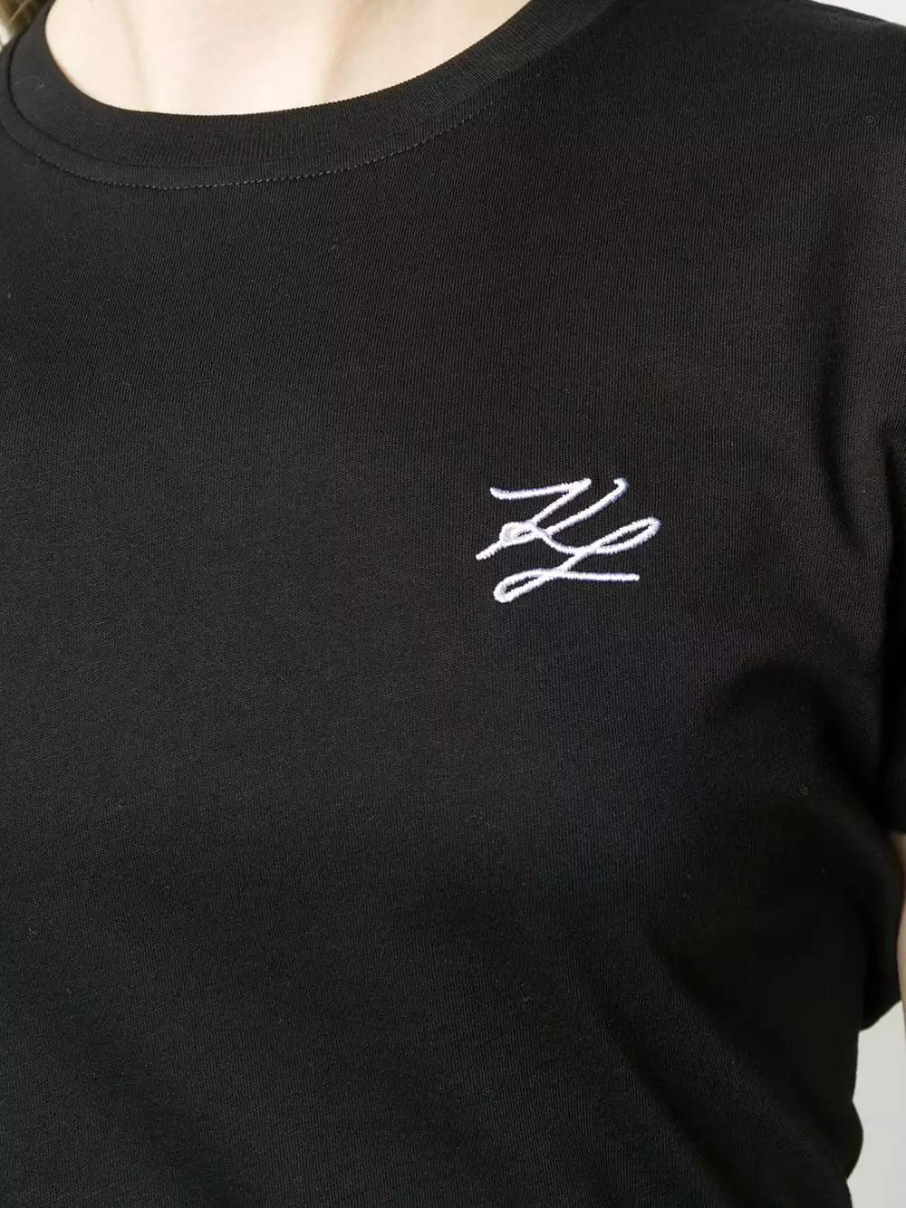Karl Lagerfeld signature embroidery cotton T-Shirt