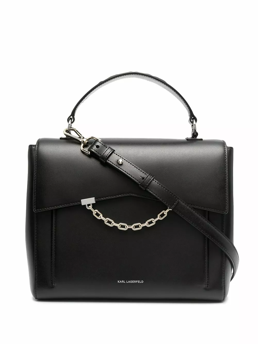 Karl Lagerfeld chain link-trim leather tote