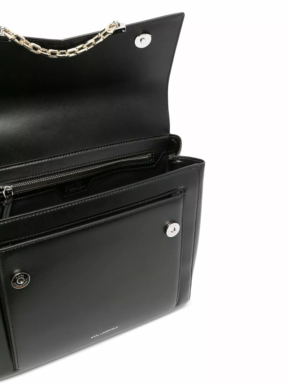 Karl Lagerfeld chain link-trim leather tote