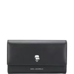 Karl Lagerfeld K/Ikonik pin continental flap wallet