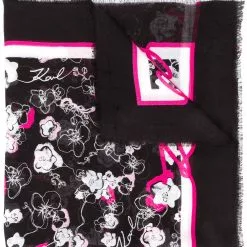 Karl Lagerfeld orchid print square scarf