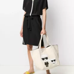 Karl Lagerfeld K/Ikonik Karl & Choupette tote