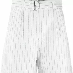 Karl Lagerfeld pinstripe-print belted shorts