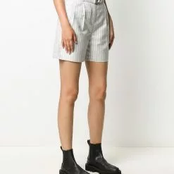 Karl Lagerfeld pinstripe-print belted shorts