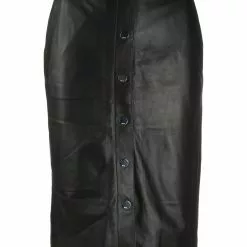Karl Lagerfeld high-rise leather skirt