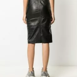 Karl Lagerfeld high-rise leather skirt