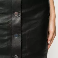 Karl Lagerfeld high-rise leather skirt