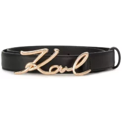 Karl Lagerfeld cursive logo buckle belt
