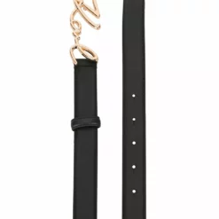 Karl Lagerfeld cursive logo buckle belt