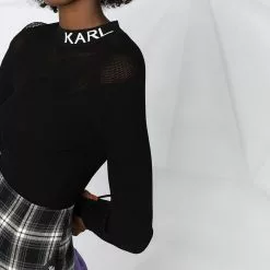 Karl Lagerfeld intarsia-knit logo knitted top