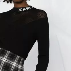 Karl Lagerfeld intarsia-knit logo knitted top