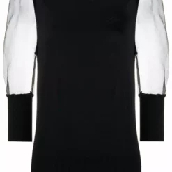 Karl Lagerfeld sheer sleeves knitted top