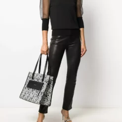 Karl Lagerfeld sheer sleeves knitted top