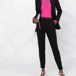 Karl Lagerfeld logo tape slim-fit trousers