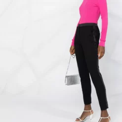 Karl Lagerfeld logo tape slim-fit trousers