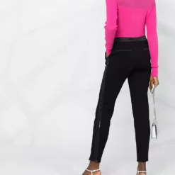 Karl Lagerfeld logo tape slim-fit trousers