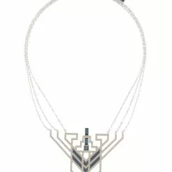 Karl Lagerfeld geometric pendant chain necklace