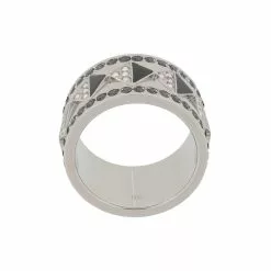 Karl Lagerfeld crystal-embellished band ring