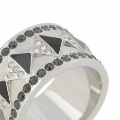Karl Lagerfeld crystal-embellished band ring