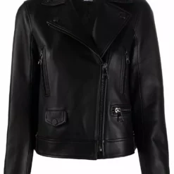 Karl Lagerfeld off-centre zipped biker jacket