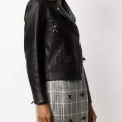 Karl Lagerfeld off-centre zipped biker jacket