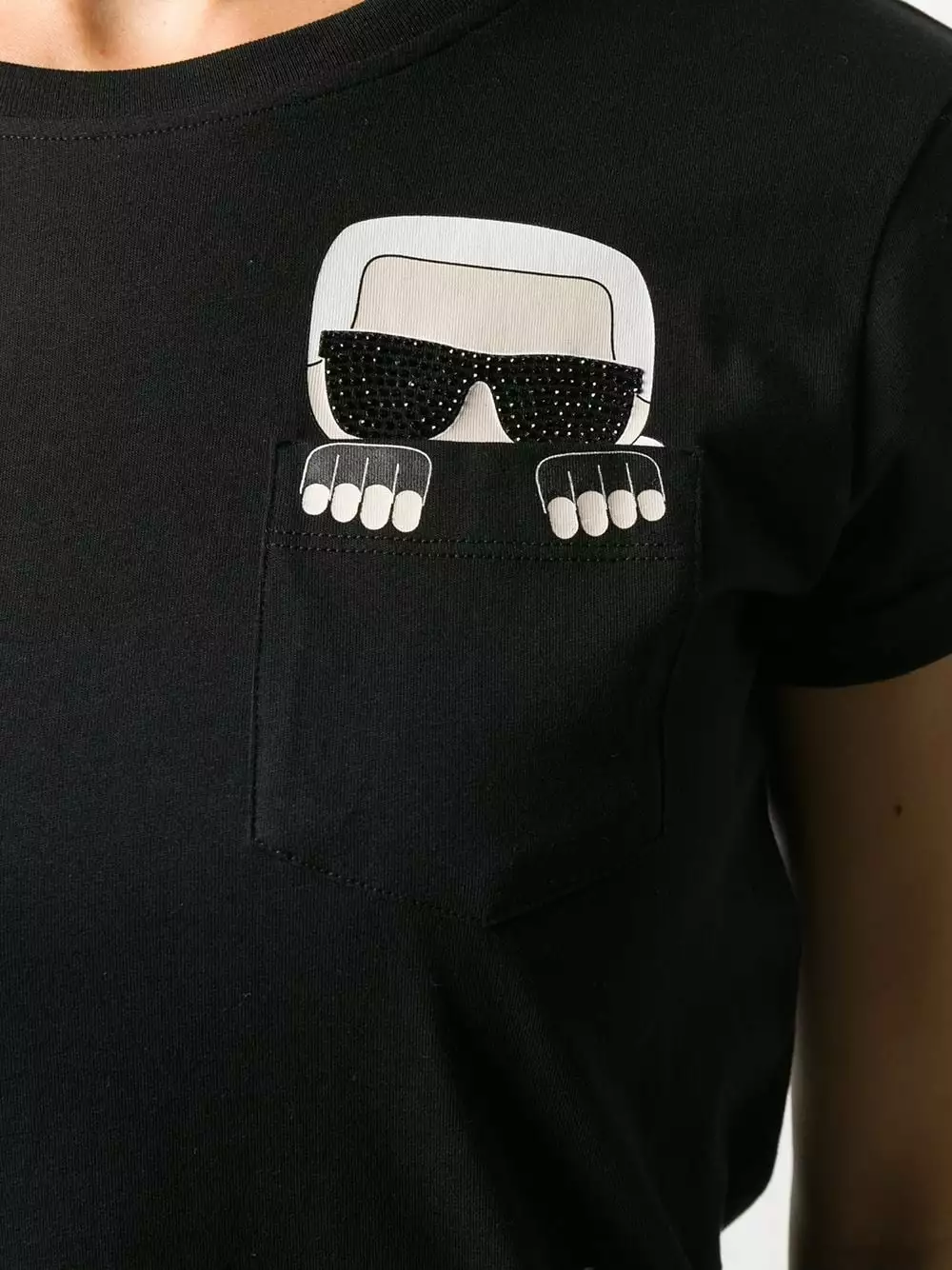 Karl Lagerfeld rhinestone Karl print T-shirt