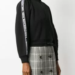 Karl Lagerfeld logo stripe drawstring jumper
