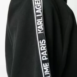 Karl Lagerfeld logo stripe drawstring jumper