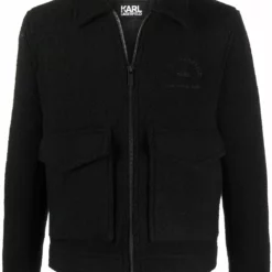 Karl Lagerfeld zip-up wool blend jacket