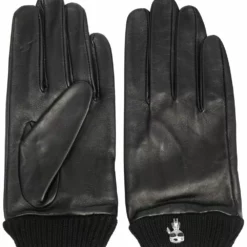 Karl Lagerfeld Ikonik-brooch leather gloves