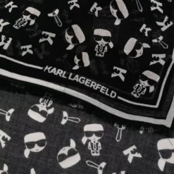 Karl Lagerfeld logo print scarf