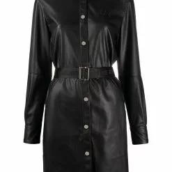 Karl Lagerfeld faux leather shirt dress