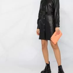 Karl Lagerfeld faux leather shirt dress