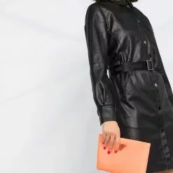 Karl Lagerfeld faux leather shirt dress