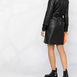 Karl Lagerfeld faux leather shirt dress