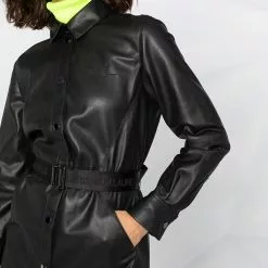 Karl Lagerfeld faux leather shirt dress