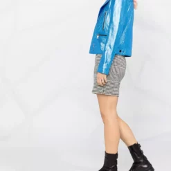 Karl Lagerfeld metallic biker jacket