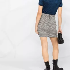 Karl Lagerfeld lurex mock neck top